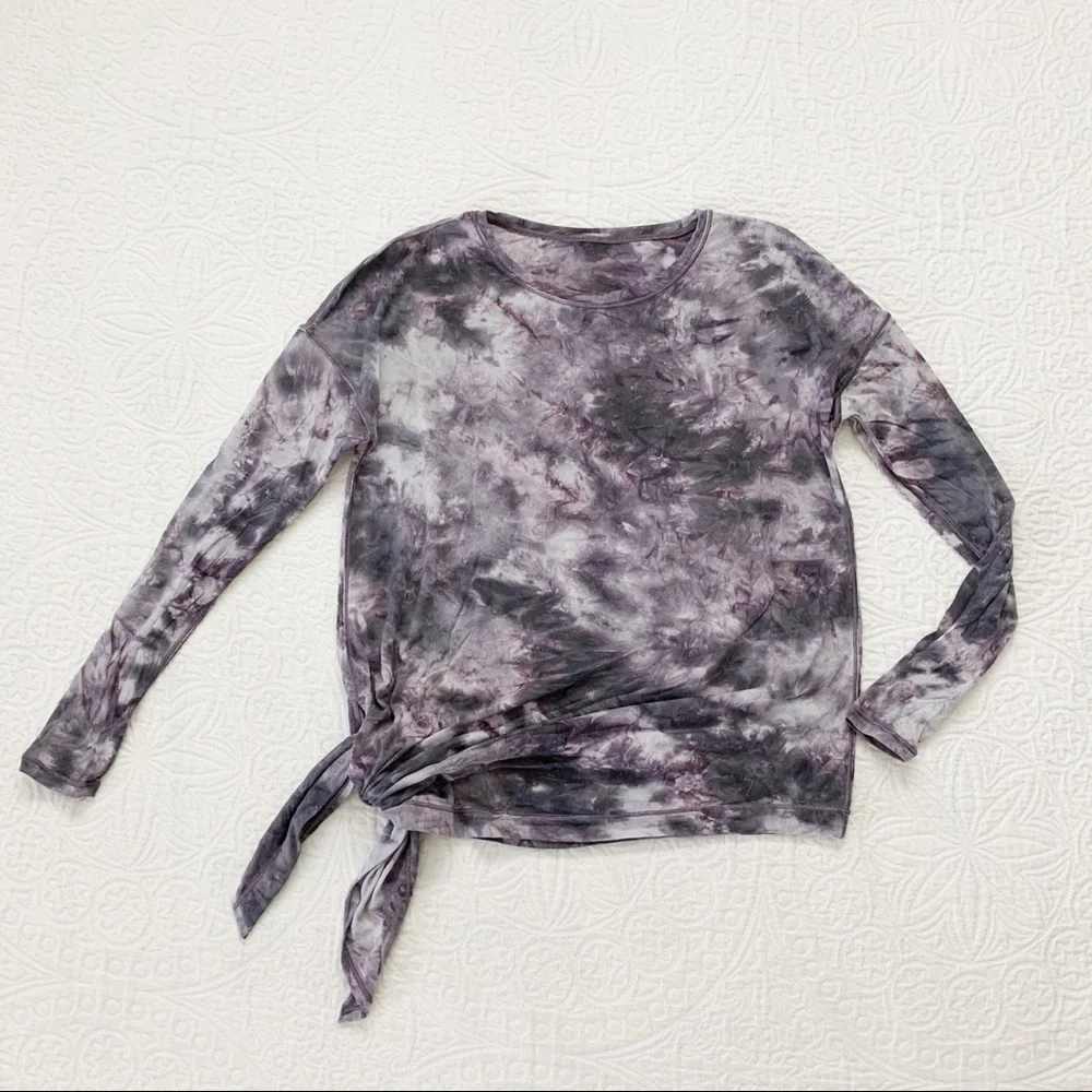 Lululemon To The Point Long Sleeve *Mist, Diamond‎ Dye Glacier Grey Moonwalk